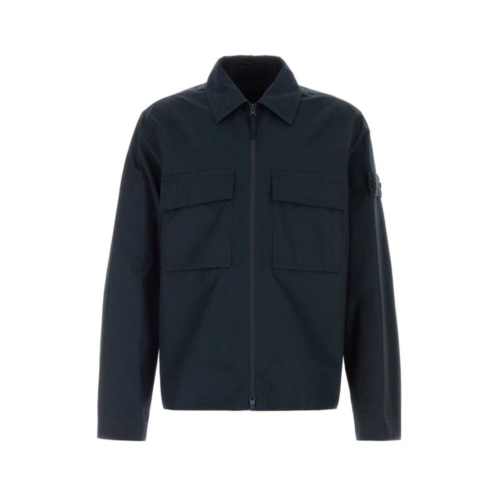 Stone Island Men Midnight Blue Canvas Jacket